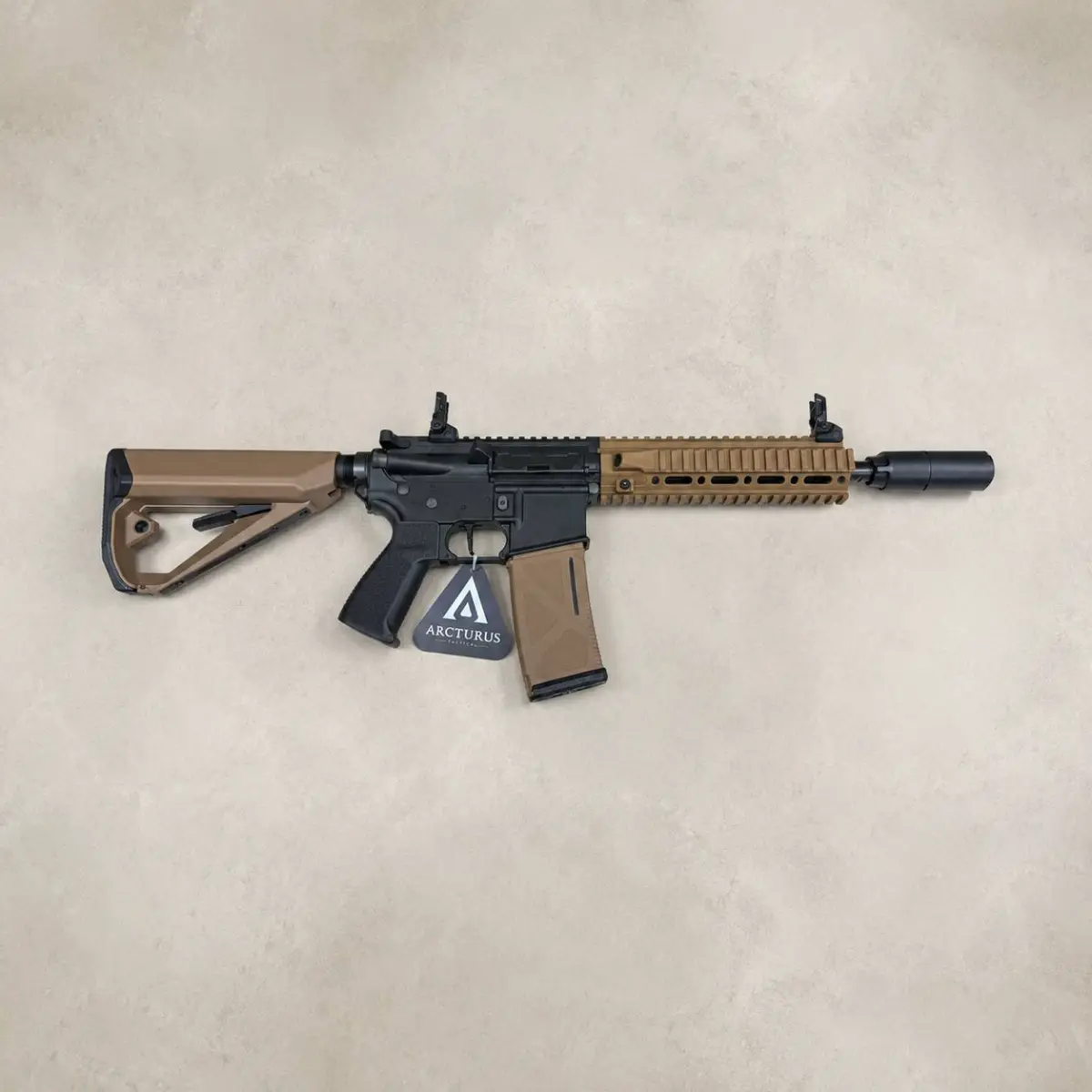 Страйкбольна штурмова гвинтівка Arcturus LWT MK-II CQB Carbine 10" AEG SPORT SE Starter Pack Half-Tan, фото 1