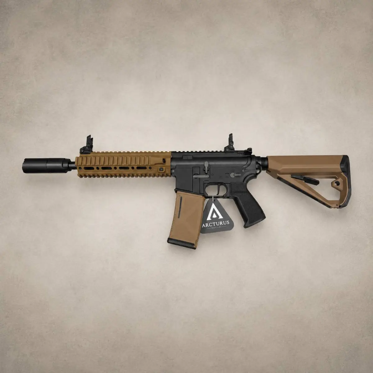 Страйкбольна штурмова гвинтівка Arcturus LWT MK-II CQB Carbine 10" AEG SPORT SE Starter Pack Half-Tan, фото 2