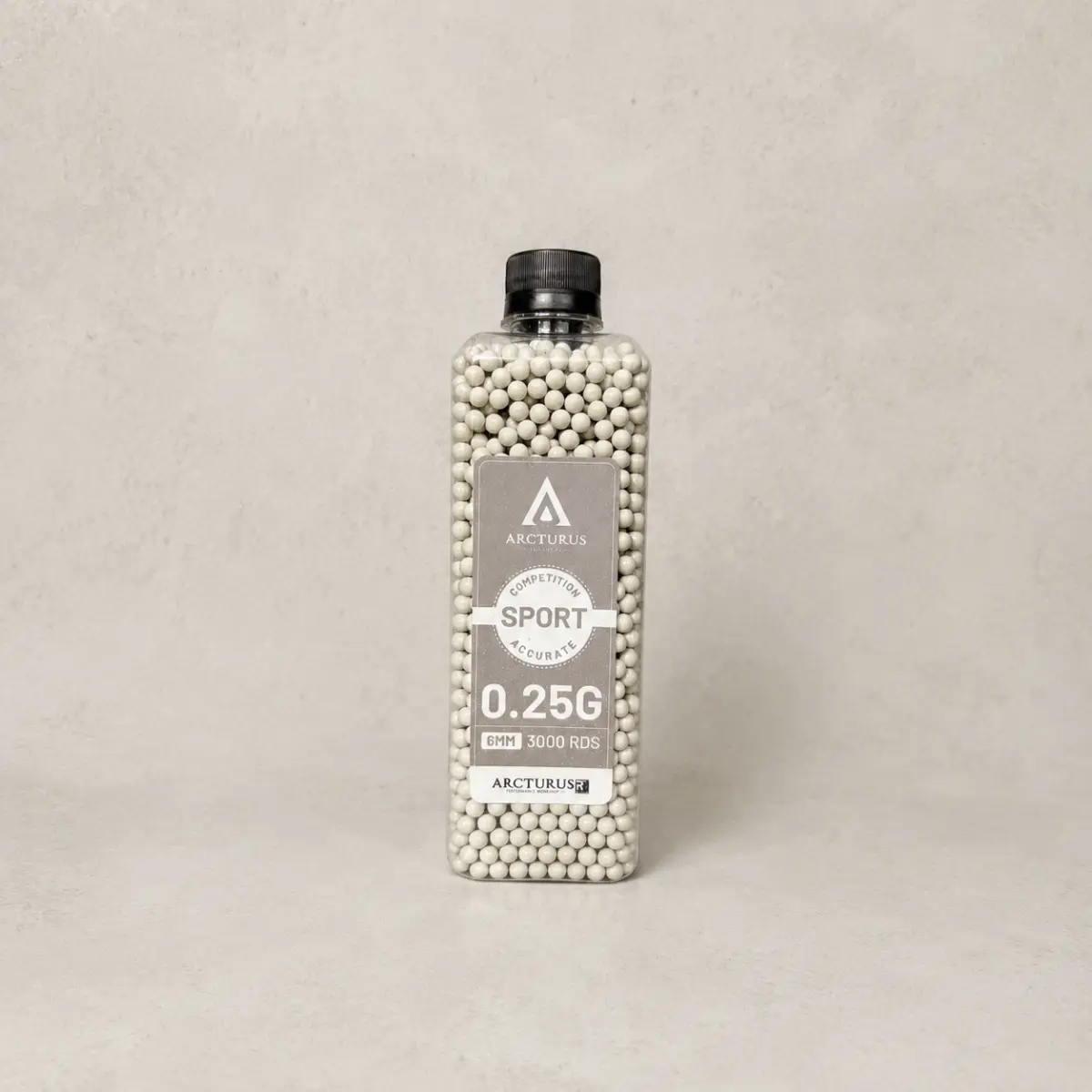 Страйкбольні кулі Arcturus RS SPORT Match Grade 0.25g BBs 3000 pcs bottle White, фото 1